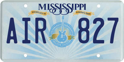 MS license plate AIR827