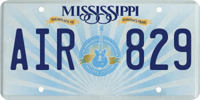 MS license plate AIR829