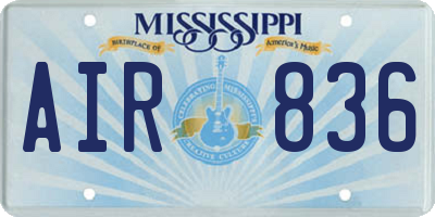MS license plate AIR836