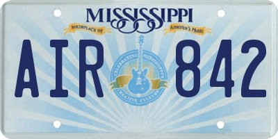 MS license plate AIR842