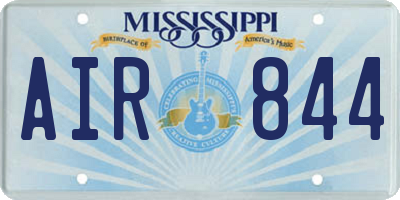 MS license plate AIR844