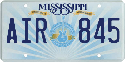 MS license plate AIR845