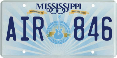 MS license plate AIR846