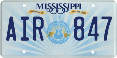 MS license plate AIR847