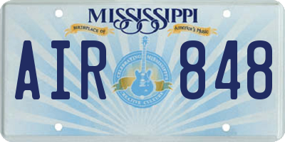 MS license plate AIR848