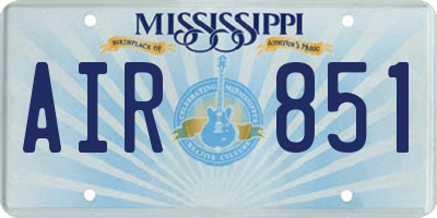 MS license plate AIR851