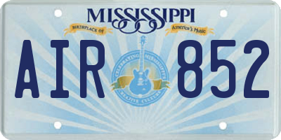 MS license plate AIR852