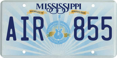 MS license plate AIR855