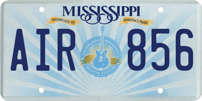 MS license plate AIR856
