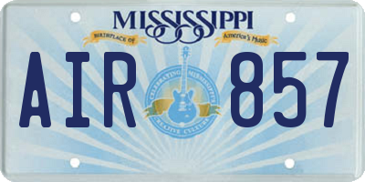 MS license plate AIR857