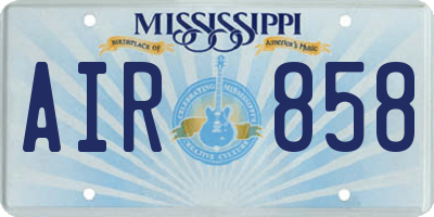 MS license plate AIR858