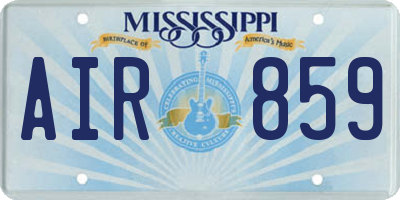 MS license plate AIR859