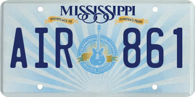 MS license plate AIR861