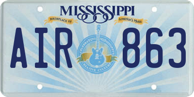 MS license plate AIR863
