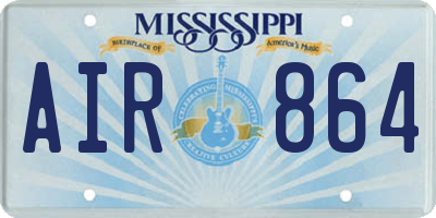 MS license plate AIR864