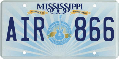 MS license plate AIR866
