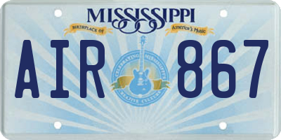 MS license plate AIR867