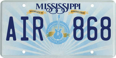 MS license plate AIR868