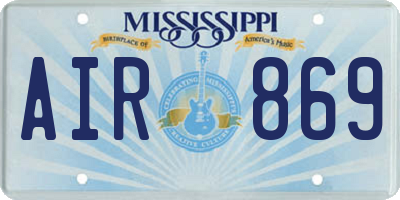 MS license plate AIR869