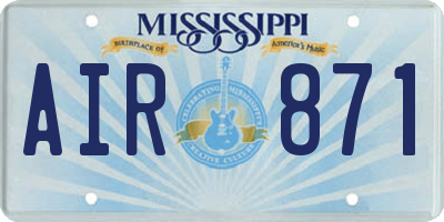 MS license plate AIR871