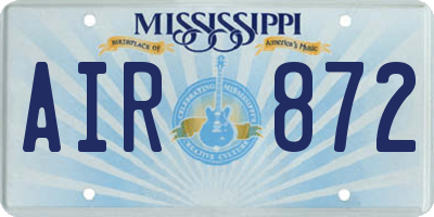 MS license plate AIR872