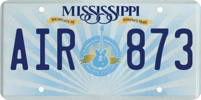 MS license plate AIR873