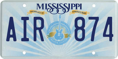 MS license plate AIR874