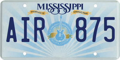 MS license plate AIR875