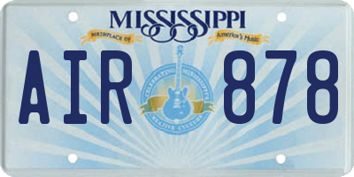 MS license plate AIR878