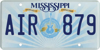 MS license plate AIR879