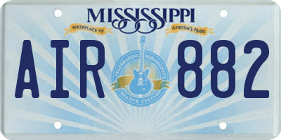 MS license plate AIR882