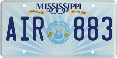 MS license plate AIR883