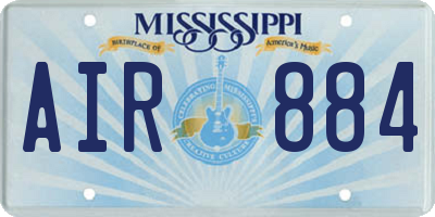 MS license plate AIR884