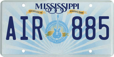 MS license plate AIR885