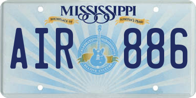 MS license plate AIR886