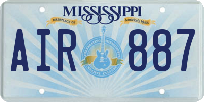 MS license plate AIR887