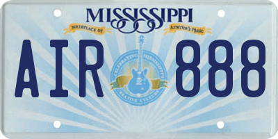 MS license plate AIR888