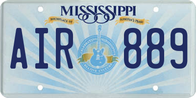 MS license plate AIR889