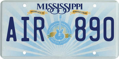 MS license plate AIR890