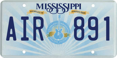 MS license plate AIR891