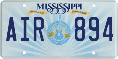 MS license plate AIR894