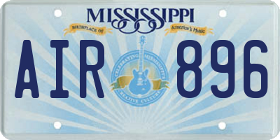 MS license plate AIR896