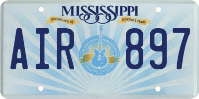 MS license plate AIR897