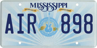 MS license plate AIR898