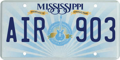MS license plate AIR903