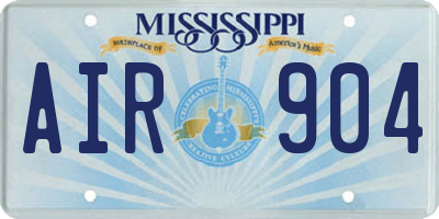 MS license plate AIR904