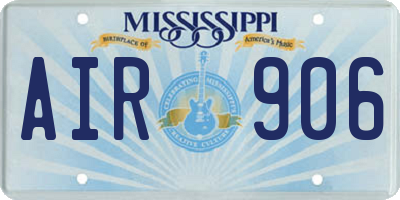 MS license plate AIR906