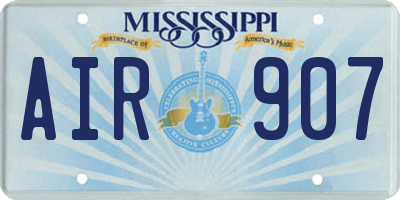 MS license plate AIR907