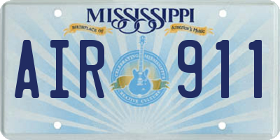 MS license plate AIR911