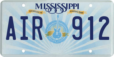 MS license plate AIR912